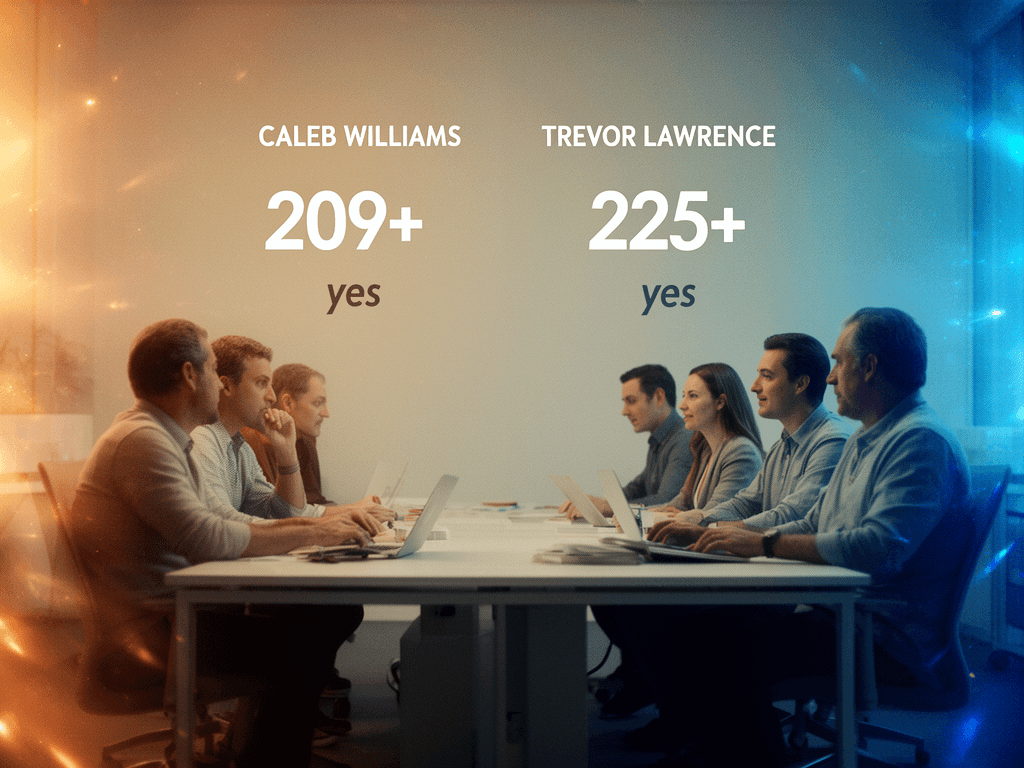 Kalshi: yes Caleb Williams: 209+,yes Trevor Lawrence: 225+ - So stehen die Wetten