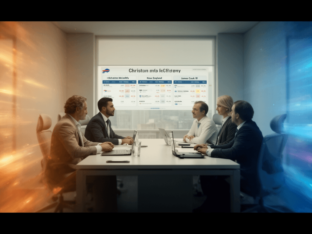 Wie stehen die Kalshi-Quoten für Christian McCaffrey, Buffalo, New England, Philadelphia und James Cook III?